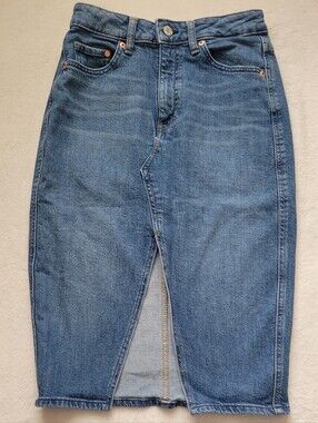 H&M Classic Blue Denim Pencil Skirt
